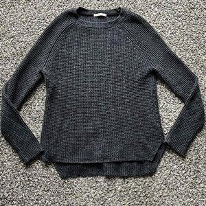 Gray Marine Layer Waffle Knit Womens Small Sweater, Chunky Fall Pullover